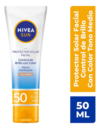 Protector Facial Nivea Sun Control De Brillo Tono Medio 50ml