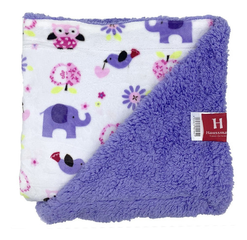 Frazada De Cuna Flannel/corderito 110x150cm. Zoo Lavander