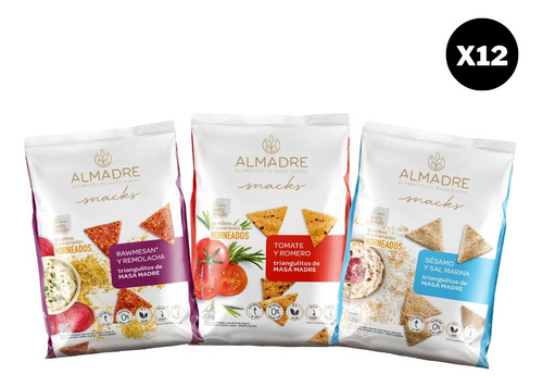 Snacks Almadre - Sabores Variados X 130g X 12 Unidades