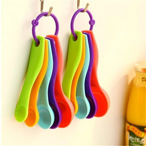 Set 5 Cucharas Medidoras Cucharitas Colores Divertidos