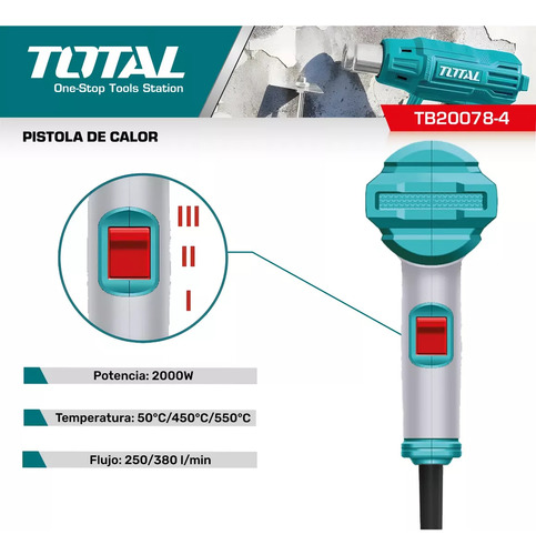 Pistola De Calor 2000w Total 3 Temperaturas 50/450/550°c