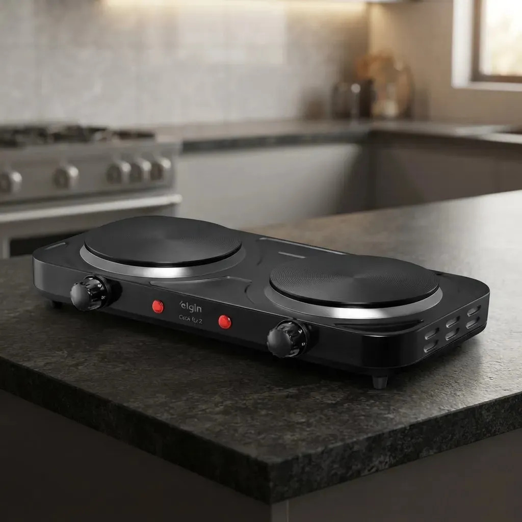 Fogão Cooktop Elétrico Elgin 2 Bocas Preto · foto 3
