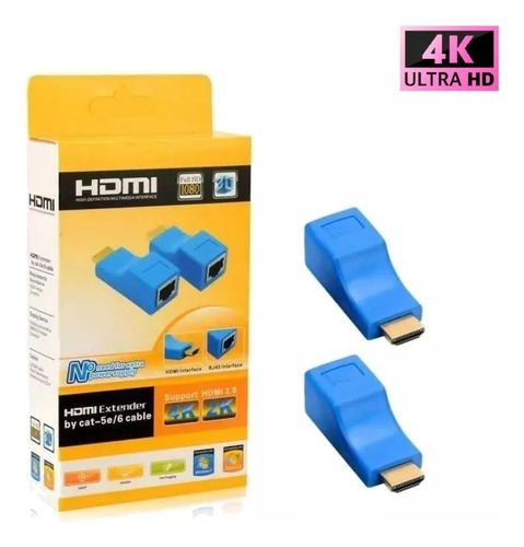 Hdmi Extender Cat5e Cat6 Rj45 Extensor 30 Mts Hd 1080p 3d