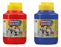 Comprar Kit 2 Potes Tinta Guache Vermelho E Azul 250ml  - Acrilex