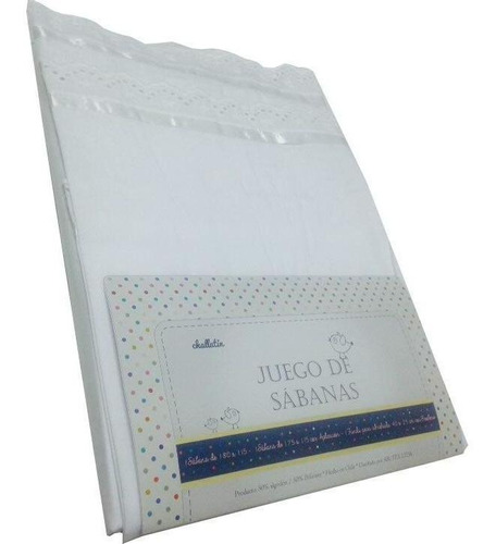 Juego De Sabanas De Cuna Broderie Blanco