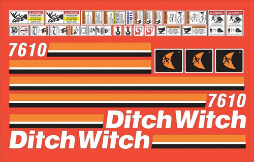 Kit De Calcomanías Para Ditch Witch 7610
