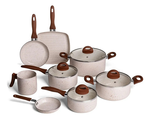 Conj de Panelas 8 Peças Ceramic Life Smart Plus Vanilla - Brinox