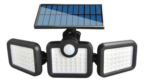 Reflector Led Solar 3 Cuerpos Exterior Cobertura 270° 108led