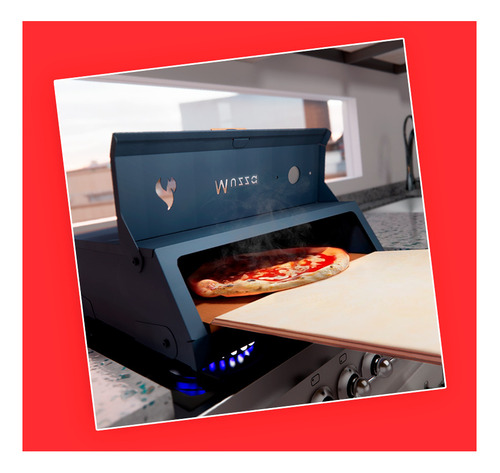 Imagen 2 de 9 de Horno Pizzero Portatil Muzza Pizza A La Piedra 4 Hornallas