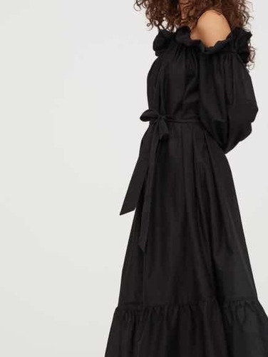 Imagen 2 de 9 de Vestido Largo De Algodón Hombros Descubiertos Talla L Nuevo