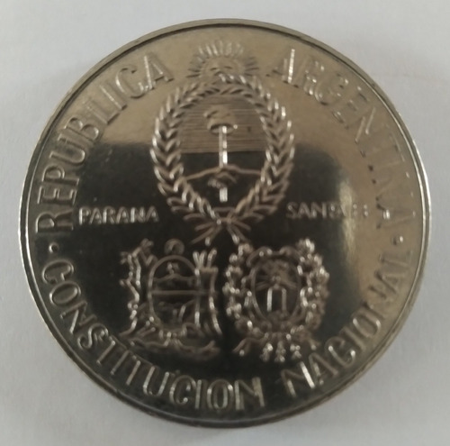 Moneda Argentina 2 Pesos Año 1994 Conmemorativa Usada.
