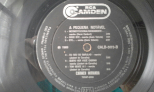 Lp Carmen Miranda A Pequena Notavel 1968 Mono . (Usado)