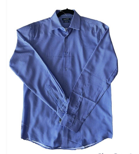 Camisa Nautica Para Caballero Original Azul/blanco De Cuadro