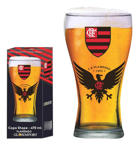Copo Personalizado Urubu Flamengo Para Chopp E Cerveja 470ml