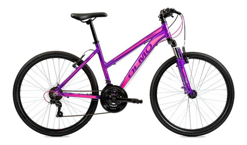 Imagen 1 de 5 de Mountain bike femenina Olmo Wish 265 18" 18v frenos v-brakes cambios Shimano Tourney TZ500 y Shimano TZ-31 color violeta/fucsia