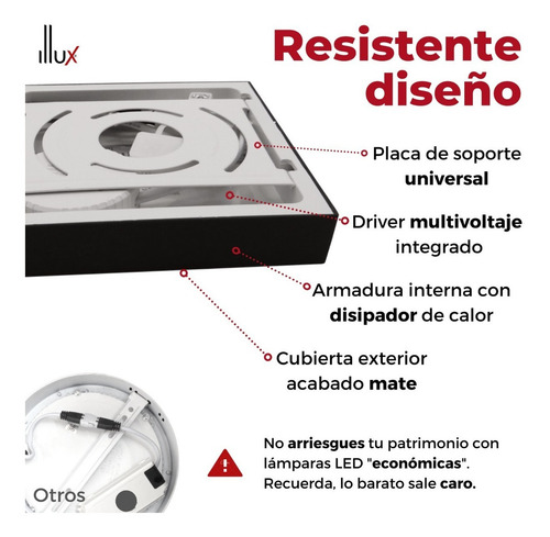 Lámpara De Sobreponer Led 12 W Plafón Luz Cálida Tl-2809.b30 Estructura Blanco