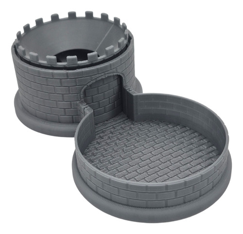 Torre De Dados Juego De Mesa Rol Medieval Tower Dice Plateado
