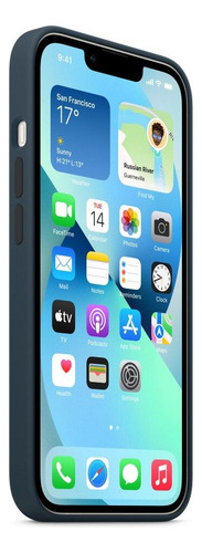 Capa Com Magsafe Para iPhone 13 Apple, Silicone Azul-abissal