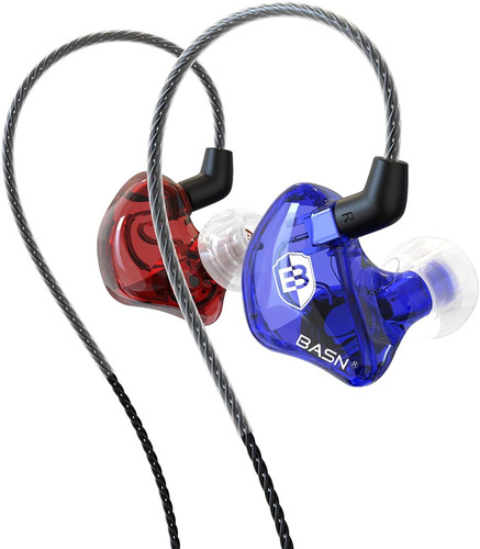 Auriculares Intrauditivos Basn Rojo Y Azul Con Microfono