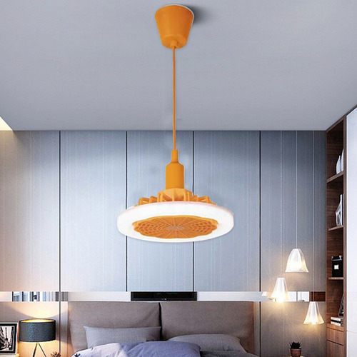 Lámpara Colgante S E27 Con Ventilador De Rosca, Ventilador D