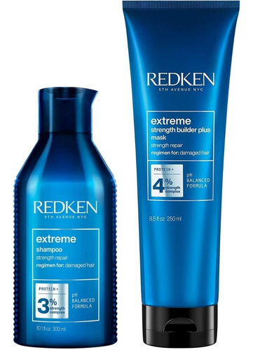 Shampoo Reparador + Mascarilla Cabello Dañado Redken Extreme