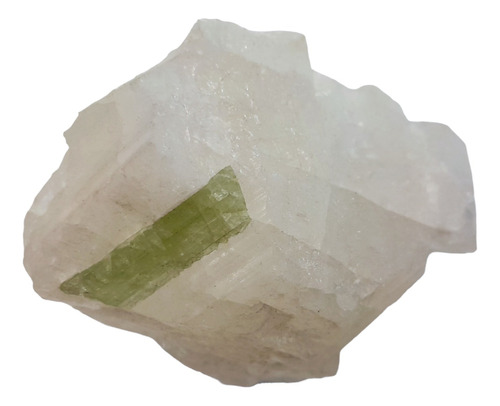 Mineral Cristal Turmalina Verde Verdeita Matriz Roca Cuarzo