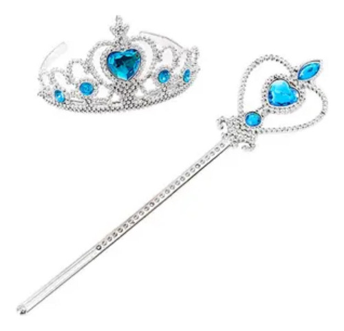 Set Disfraz Elsa Frozen Corona Varita Mechon