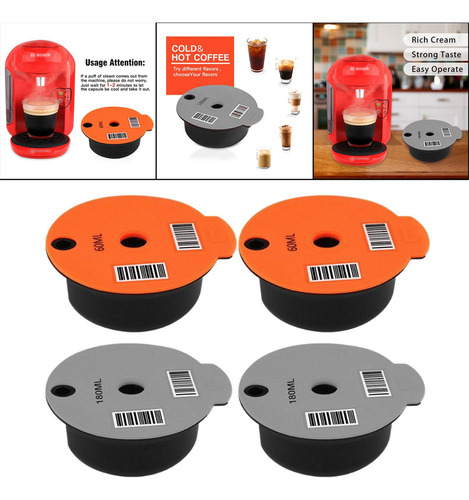 3 Cápsulas De Café Reutilizables De Pp Con Tapa Para Bosch