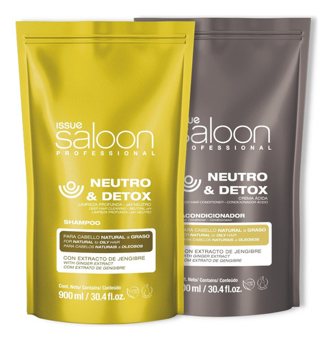 Issue Saloon Shampoo + Acondicionador Neutro & Detox X 900