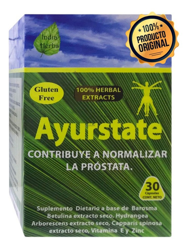 Ayurstate 4 Cajas X 30 (120 Unid) Normalizador De Prostata