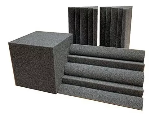 Paquete de 12 paneles adhesivos de espuma acústica ignífuga tratamiento de  insonorización panel de pared, reducir el ruido Foa