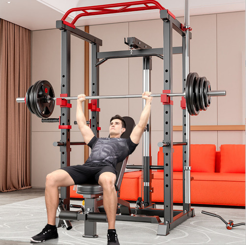 Entrenador De Gimnasio Multifuncional Con Jaula Y Poleas
