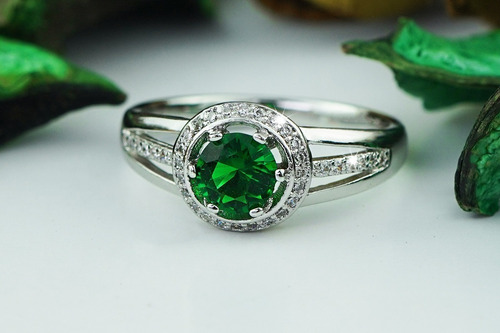 Imagen 5 de 10 de Anillos Esmeralda Oro 18k Parejas Promesa Mujer Regalo Mama