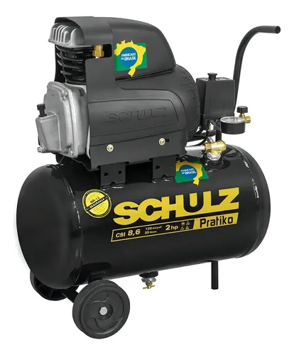 Compressor De Ar Pratiko Csi 8,6/ 25 Litros 2hp Schulz Monofásica