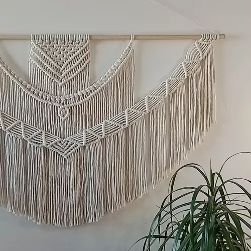 Tapiz Xl 1 Metro Color Colgante Deco Pared Macrame