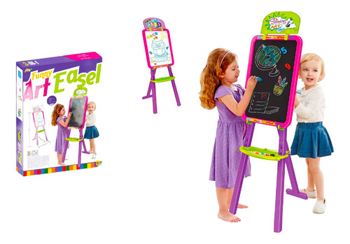 Pizarron Magico Con Caballete Plastico 3 En 1 Juguete Niños Color Color Al Azar