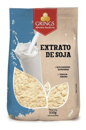 Extrato De Soja (leite De Soja) Em Pó Vegano 500g Grings