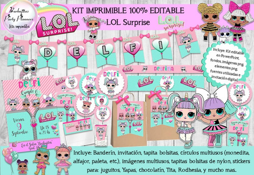 Kit Imprimible Candy Bar Lol Surprise 100% Editable