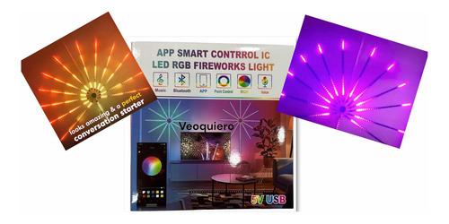 Tira Led Rgb Circular Decoracion Bluetooth Fuegos Artificial