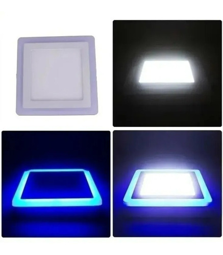 Foco Panel Plafón Led Bicolor Sobrepuesto 18w + 6w Cuadrado