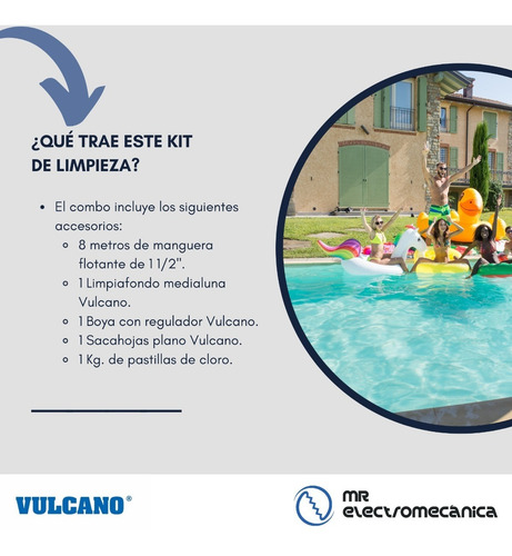 Imagen 2 de 10 de Kit Limpieza Vulcano Piscina Pileta: Manguera, Boya, Etc