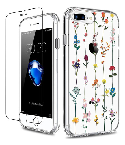 Funda iPhone 8 Plus/7 Plus Giika Colorful Flowers / Clear