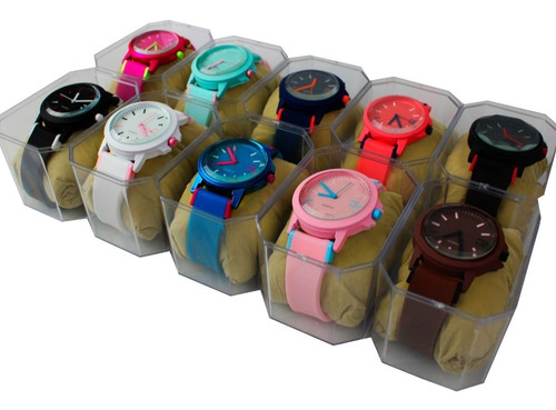 Kit 10 Relógios Feminino Esportivo Silicone Atacado+caixa