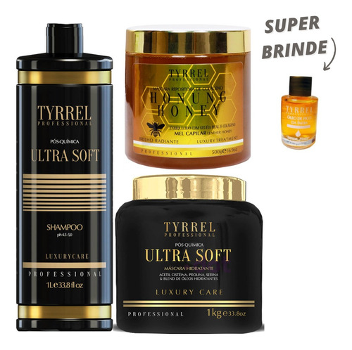 Kit Ultra Soft Shampoo E Máscara + Máscara Mel Honung Tyrrel