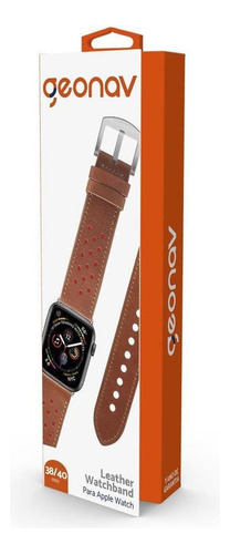 Pulseira para Apple Watch 38 A 40mm Caramelo E Vermelho Geonav Cor Do Bisel Preto Cor Do Fundo Preto