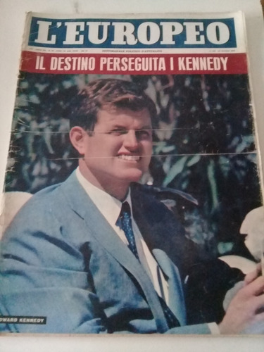 Revista Italiana L' Europeo 1964 Edward Kennedy Velocidad