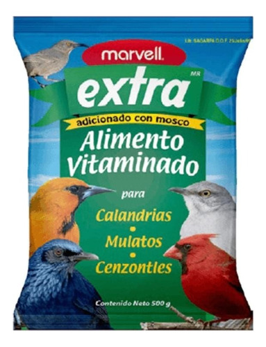 Alimento Extra Para Cenzontle Calandrias Etc. 1kg Marvell