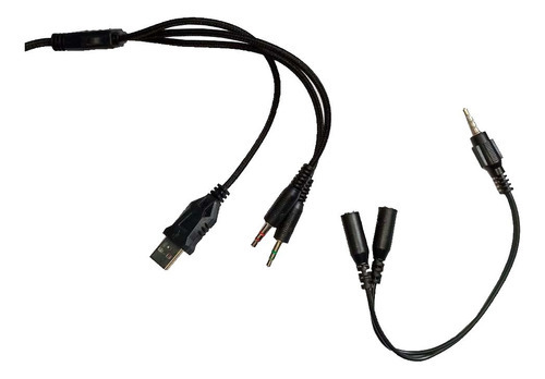 Auriculares Gamer Qbox H039 Cable Mallado Usb Color Negro Color De La Luz Azul