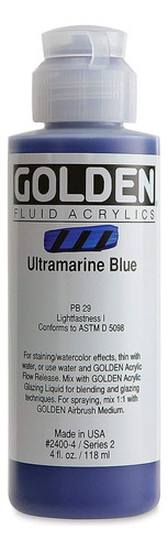 4 Oz Fluid Acrylic Color Paint Color: Ultramarine Blue