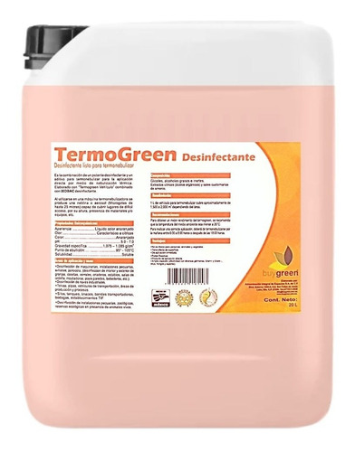 Sanitizante P/ Termonebulizado Termogreen Desinfectante 20 L